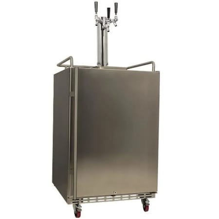 Edgestar 24 Inch Wide Triple Tap Kegerator for Full Size Kegs with Electronic Control Panel KC7000SSTRIP